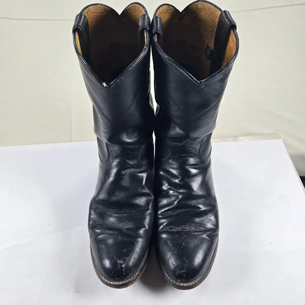 Justin Jackson Original‎ Black Roper Western Cowboy Boot Men's Size 8.5EE